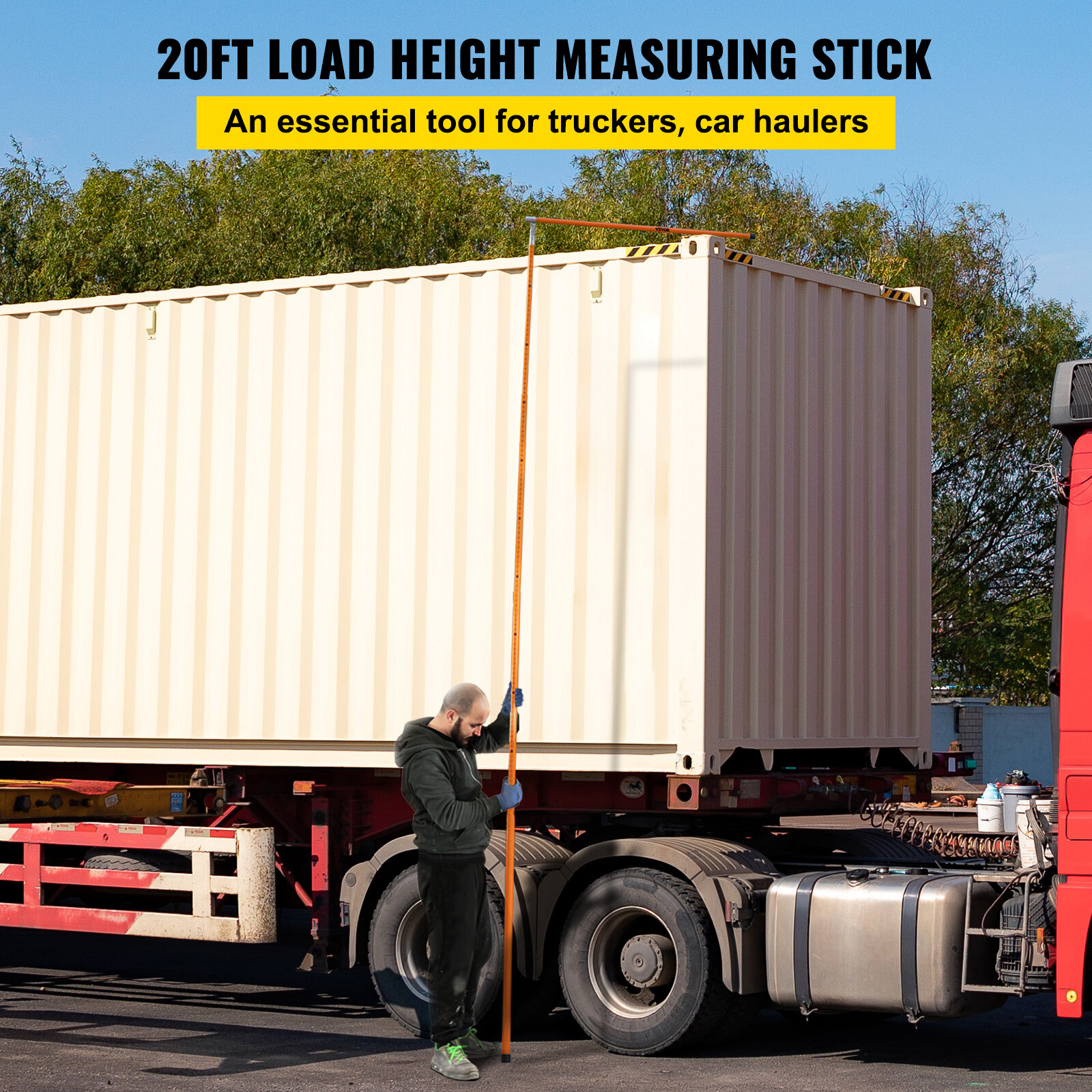 Canne de mesure de hauteur de camion 610cm pour contrôle de gabarit routier