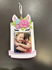 Unicorn Picture Frame Personalized Christmas Ornament