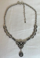 KIRKS FOLLY Beautifully Elegant Silver Tone Swan Lake Y-Drop Necklace