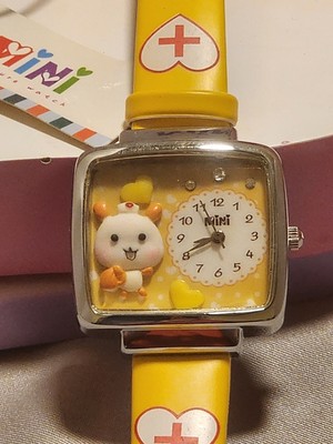 Mini Brand Handcrafted Watch - Nurse Theme with Yellow Band