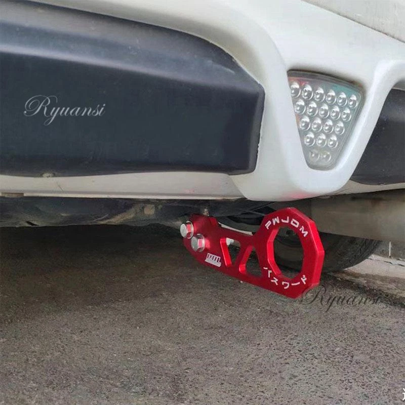 Red Universal JDM Aluminum Racing Car Rear Tow Hook Trailer Ring For Honda Civic Foto 2 de 4