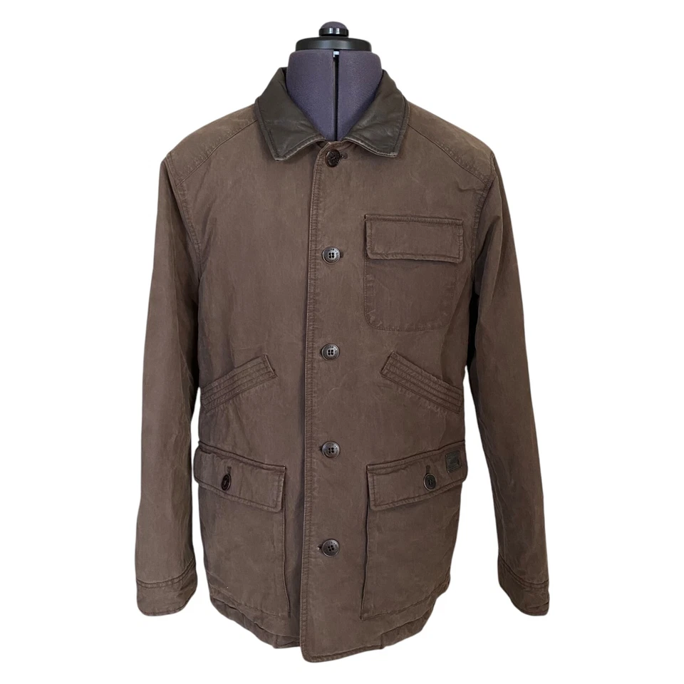 Marlboro Classics Jacket Brown Waxed Blanket Leather Collar Men's UK42 BNWT — 第 2/4 张图片