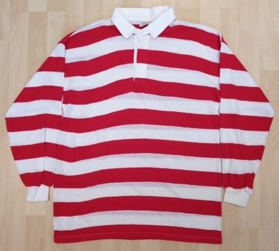 Maillot de rugby pour adulte à manches longues rugby Angleterre Rétro Taille S, M, L, XL, XXL, 3XL, 4XL, 5XL. - Rouge - 3XL
