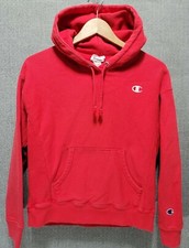 Champion Women's Cotton Hoodie Pullover Size Small Red EUC B3