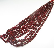 Natural African Red Garnet Faceted Coin Gemstone Beads 5-7.5mm 18"Strand LC-1039