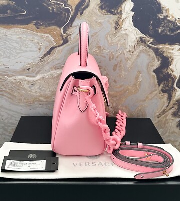 Versace Small La Medusa Grained Calfskin Baby Pink Bag | eBay