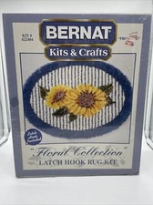 "NEW" Vintage -Bernat-Latch Hook Rug Kit- Floral Collection- "Provence"  422404