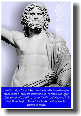 Ancient Greece Myths - ZEUS Social Studies Mythology  - NEW POSTER