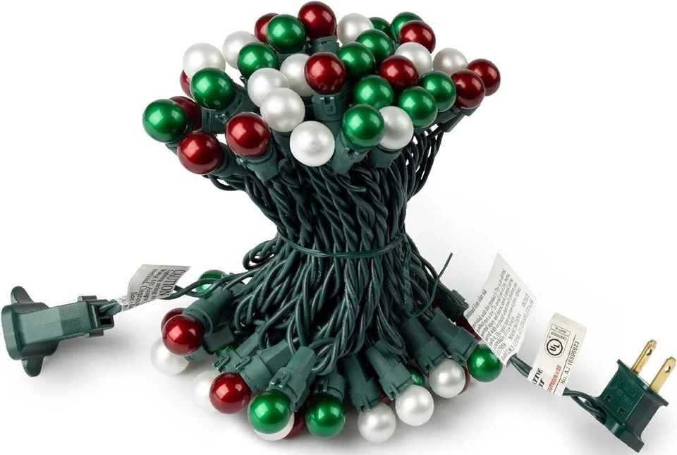 Tupkee Pearlized Glass Mini Globe Lights Set - 70 G15 Red, Green & Warm-White... - Image 4 of 4