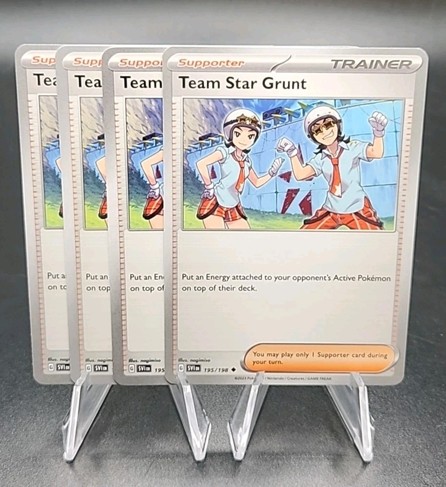4x Team Star Grunt 195/198 Scarlet & Violet Base Pokemon TCG - Trainer Playset