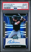 2025 LEAF METAL AUTO PURPLE PRISMATIC #BABR1 BRYCE RAINER 10/10 PSA 10
