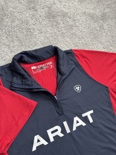 Ariat Navy Red AriatTEK Heat Series 1/4 Zip Logo Women  s L