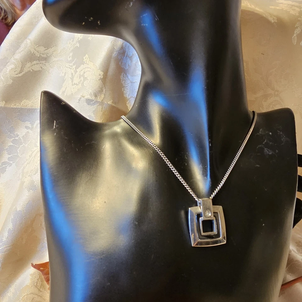 Collier I morellato Acier Zircon 52 Cm Pendentif 20x20 Mm - Photo 1/4