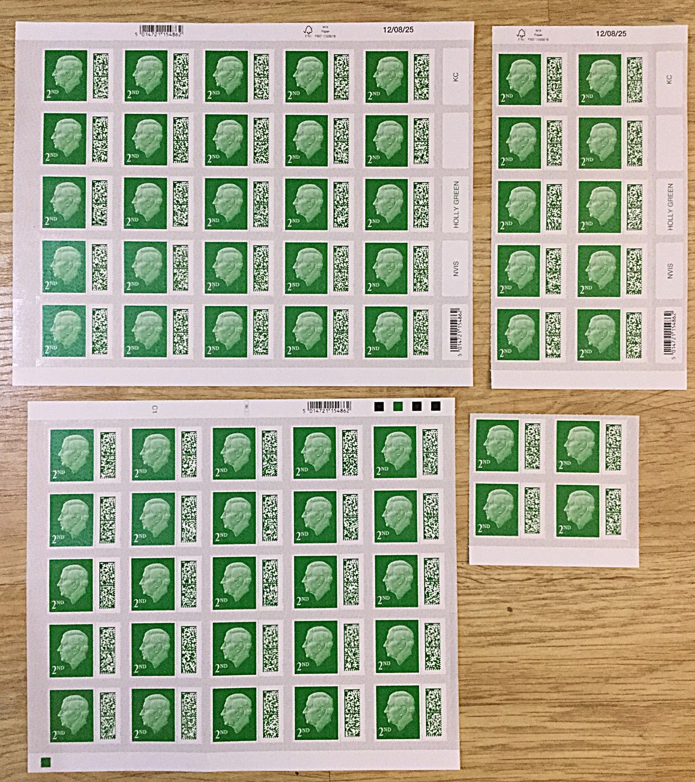 64 GENUINE KING CHARLES III SECOND CLASS NEW  BARCODED STAMPS