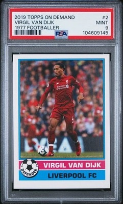 2019 Topps On Demand 1977 Footballer Virgil van Dijk #2 PSA 9 No 10s Liverpool