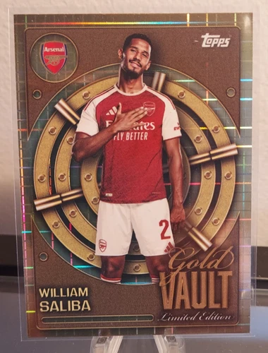 2025-26 Topps Collector Tin Arsenal William Saliba #GV-2 France Gold Vault