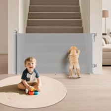 Trustot Extra Wide Retractable Baby Gate 34" Tall Fits Up to 71" Wide Gray