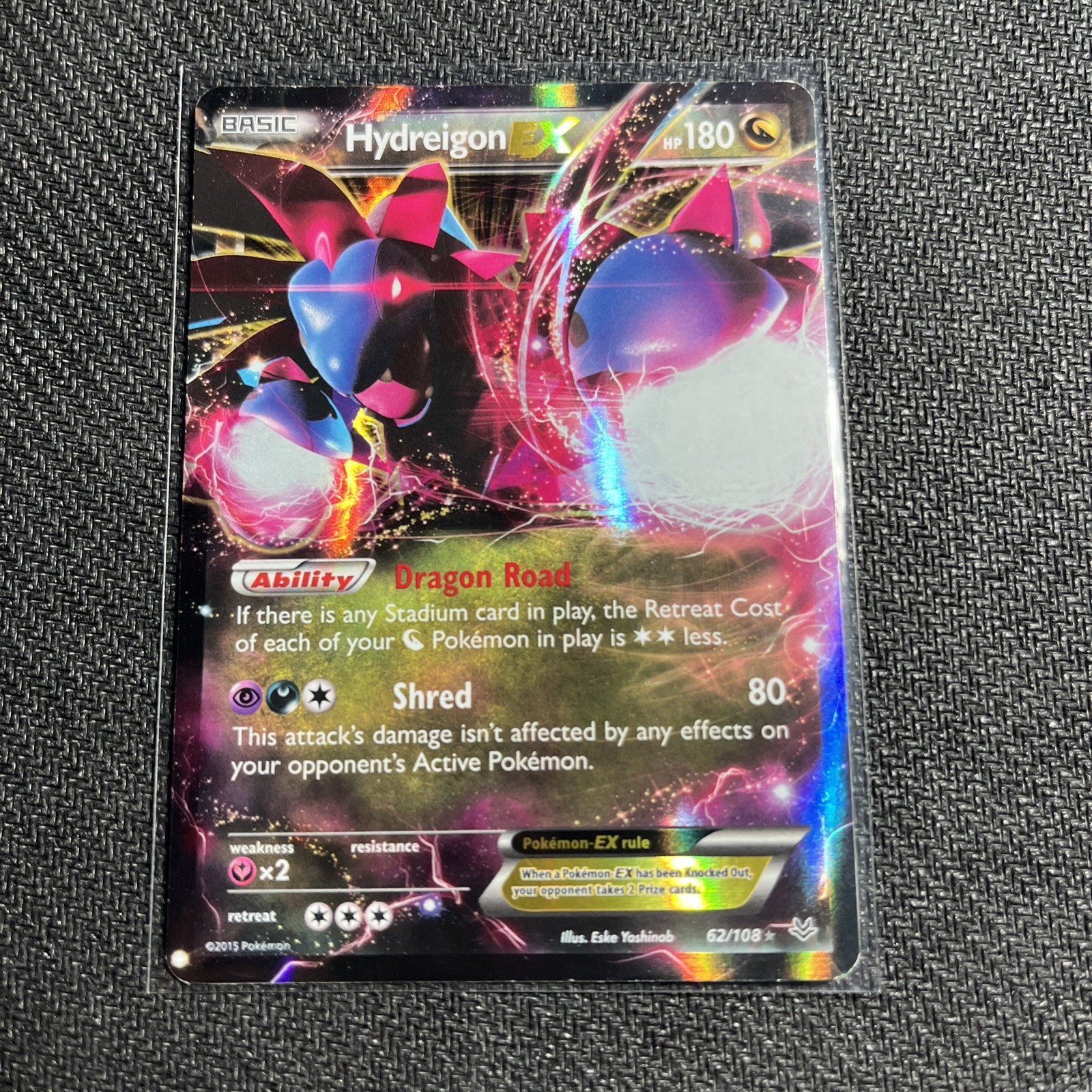 Pokémon TCG Hydreigon-EX Roaring Skies Holo Card 62/108