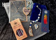 Witches Gift Set: Spell Candles, Moon Pendant, Rune, Wall Decor,