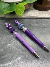 2 PC Handmade Bubblegum Bead Black Ink Pen Set Easter Mom New Free Ship B5629