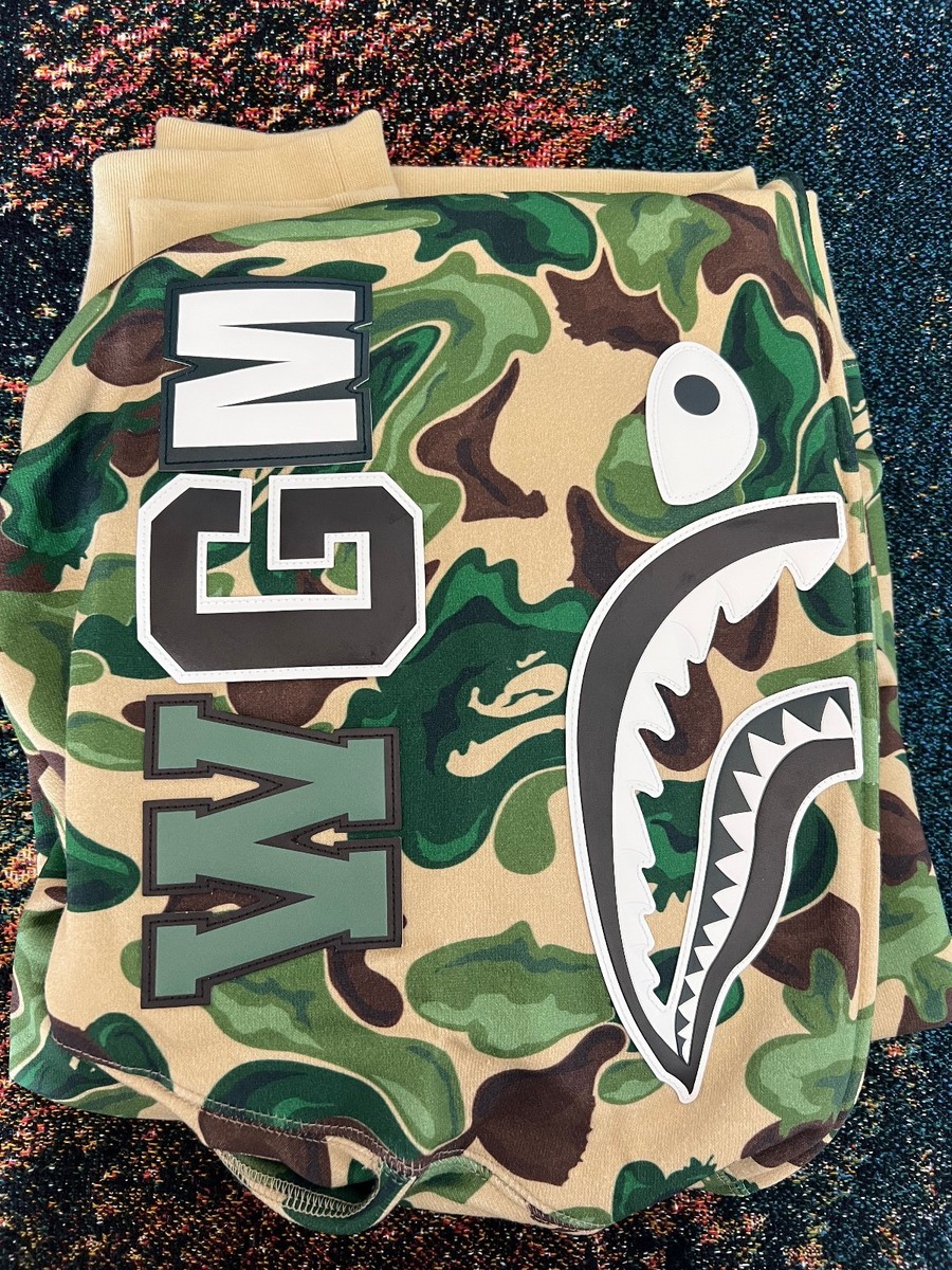 Bape Art Camo Full Zip Shark Hoodie - Size 2XL - Green - Made in