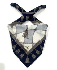 FENDI Handkerchief Vintage Blue Cotton Art Logo Plaid Plain Pocket Square 19  