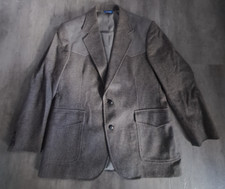 Vintage Pendleton Men's Gray Wool Tweed Blazer Jacket Suede Elbow Patch Size 44