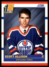 Scott Allison 1990-91 Score  #424 Edmonton Oilers NHL READ FREE SHIPPING