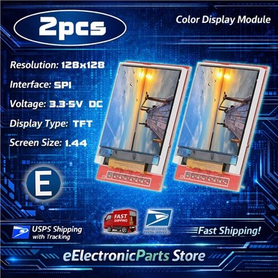 2pcs 1.44'' LCD SPI 128x128 Color TFT LCD Display Module ST7735 SPI for Arduino