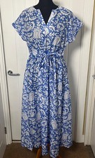 JOULES Blue & White Floral Cover Up - Size S - Beach Pool