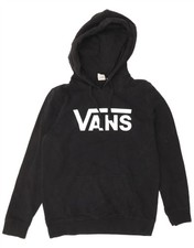 Vans Womens Graphic Hoodie Jumper UK 10 Small Black CD05