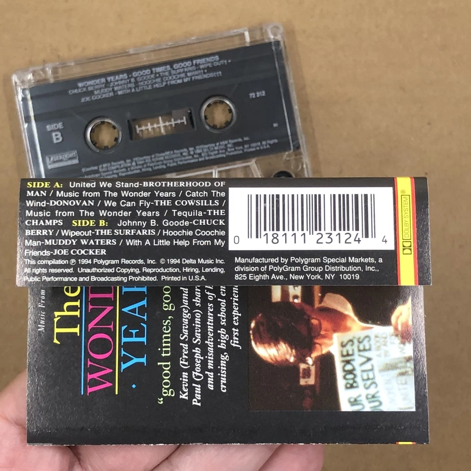 WONDER YEARS Cassette Tape 80s TV Soundtrack DONOVAN CHAMPS CHUCK BERRY SURFARIS Foto 4 de 4