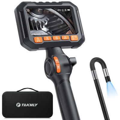 2-Way Borescope Camera with 4.3'' HD Screen & LED Light for Inspections