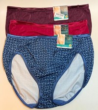 NWT 3 Vanity Fair Illuminations Hi Cut Panties 13108 Plum/Dots/Red Size 9/2XL