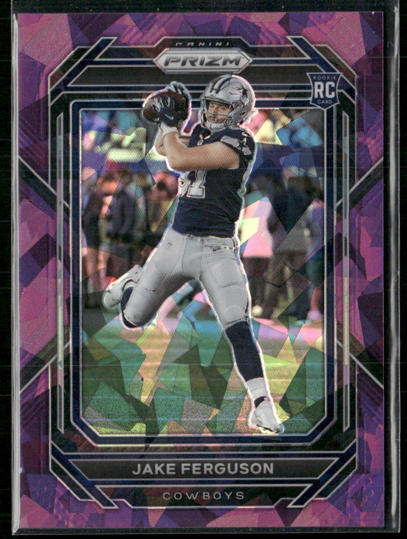 Jake Ferguson Prizm 2022 Panini Prizm #365 Purple Ice SN, Rookie #/225