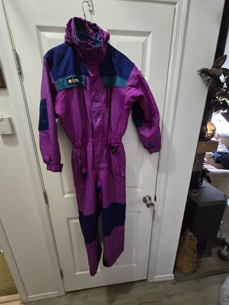 Columbia Ski Suit Snowsuit One Piece Purple Retro Girls Med Vtg