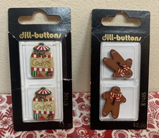 New Lot of Dill Buttons Button Christmas Gingerbread Cookies Gingerbread Man