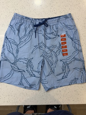 #ad Reel Life Vortex Mens Lined Swim Trunks Board Shorts Size S Blue Seaweed new $29.99