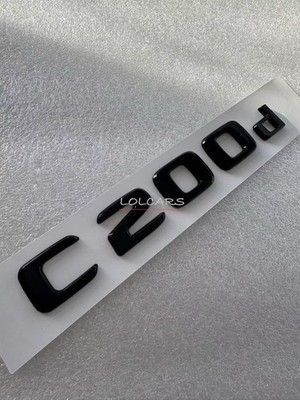 Gloss Black C200d Car Letter Number Rear Boot Badge Emblem For Mercedes Adhesive