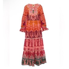 NWT FARM Rio Ainika Embroidered Print Macaws Maxi Dress Size XS $345