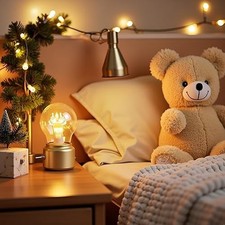 Cordless Small Table Lamp Rechargeable LED Light for Christmas Home Decor, Id...