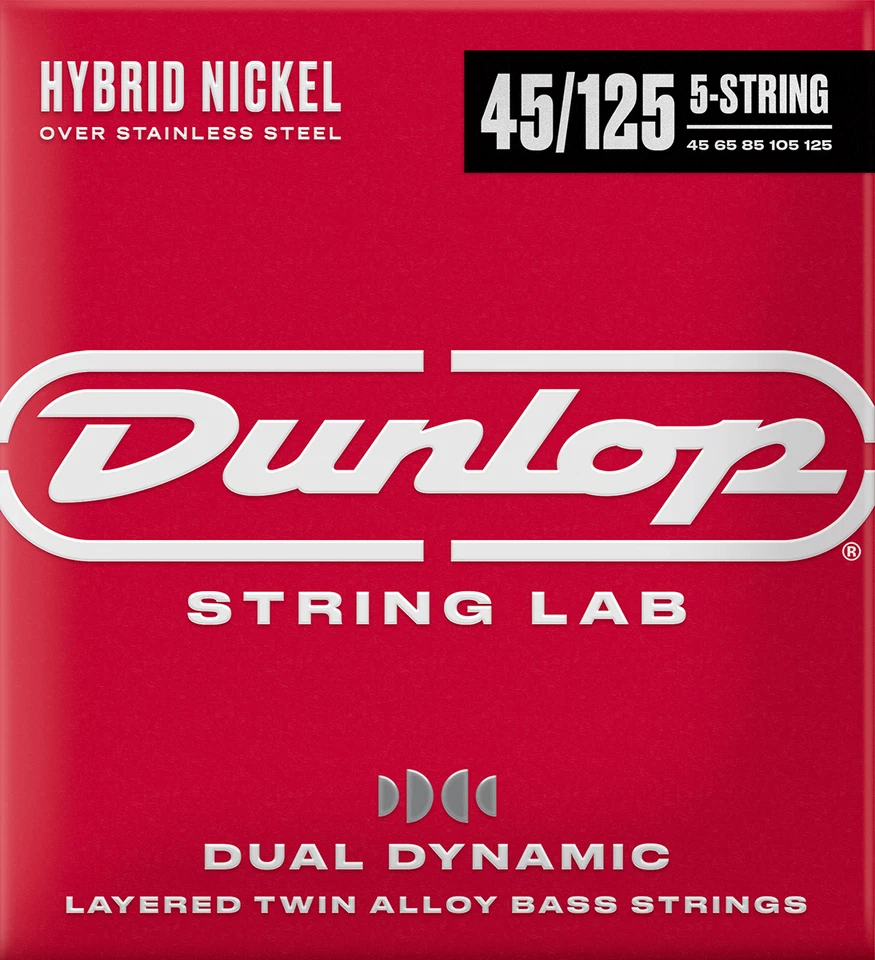 DUNLOP Dual Dynamic Hybride Nickel Basse 5-Cordes 45/125 - Photo 1/2