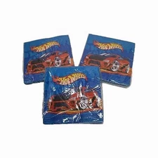 Vintage Hot Wheels Cars Birthday Party Beverage Napkins Lot Of 3, 16ct Each New