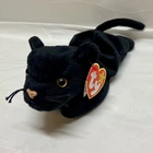 Vintage Ty Beanie Baby Babies Zip Black Cat Plush 1995 Retired PVC Rare See Tags