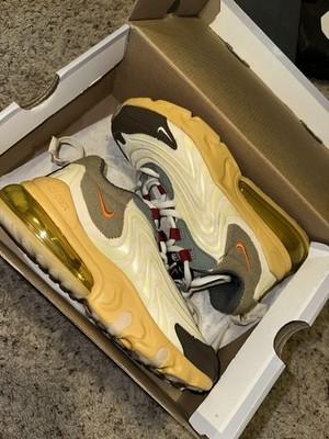 Nike Air Max 270 React Beige Yellow Low Top Breathable Athletic Sneakers Men