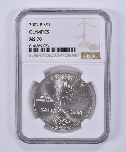 2002-P Winter Olympics Commemorative Dollar MS70 NGC Brown Label *2671