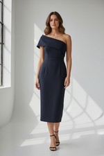Eliza J Midnight Blue One-Shoulder Dress- NWT
