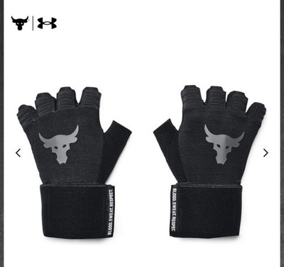 Under Armour Project Rock Training Gloves Men's Medium Black NWT Dwayne Johnson