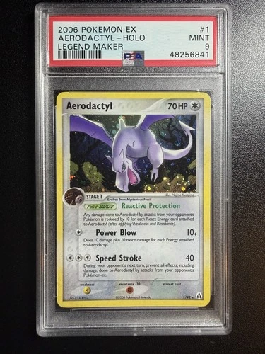 Pokemon TCG Aerodactyl 1/92 EX Legend Maker Holo Rare English 2006 PSA 9