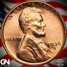 1936 D Lincoln Cent Wheat Penny B2907